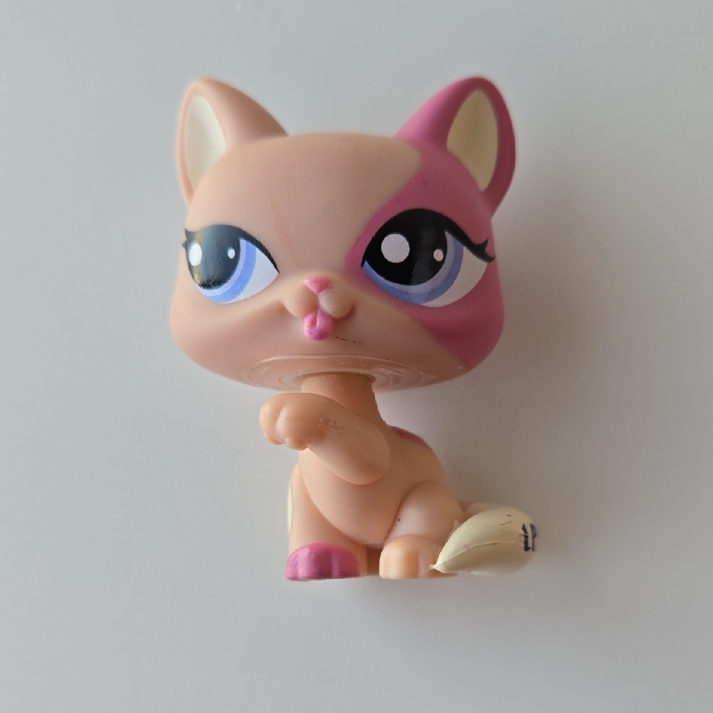 Littlest Pet Shop Pink Cat Kitty 1402 Kitten Tan Pink